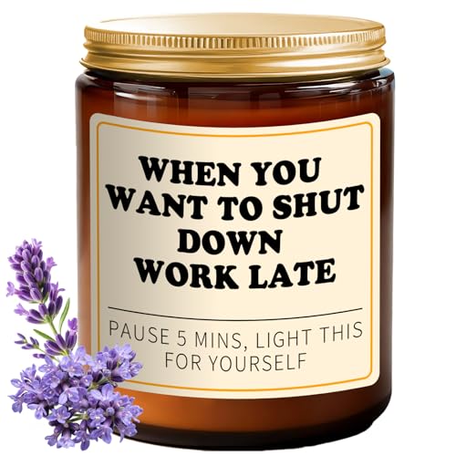 Relaxation Gifts for Women Men - Calming Lavender Scented Candle, 7 Oz Soy Candles Relaxing Gift for Friends, Coworker, Mom, Sister, Boss, Employees - Retirement Candle Appreciation Gifts at