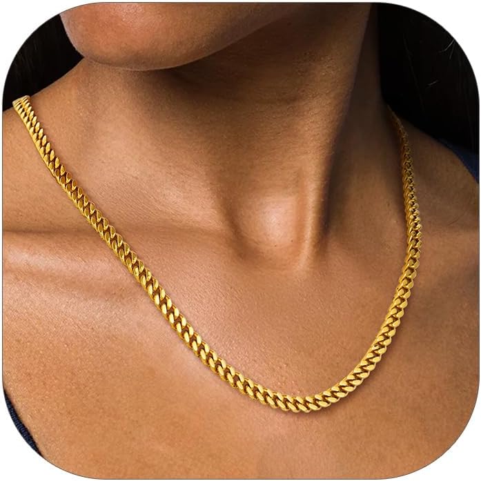 PROSTEEL Chunky Cuban Link Curb Chain Necklace for Women Men, Stainless Steel Choker Thick Trendy Statement Hip Hop Miami Cuban Chain Jewelry Gifts Unisex Size,5/12/14mm Widths,18"/20"