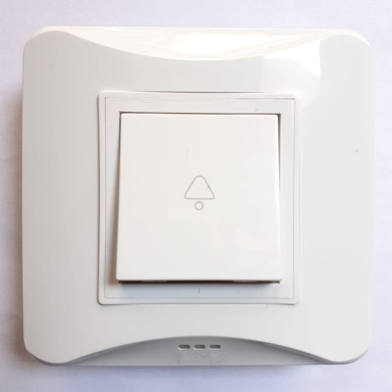 Modular Plate Size-2 M with 1 Modular Bell Switch 2M (Wide) Smooth Glow Series with Indicator Color -White Pack of 1-image-37