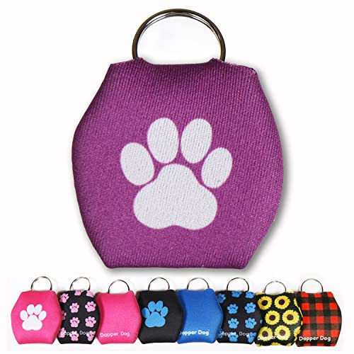 Dapper Dog - Dog Tag Silencer with Tag Ring (Purple with White Paw Print)