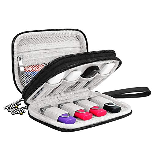 Bolsa de viaje para pen drives y organizador de cables King of Flash con estuche de doble capa