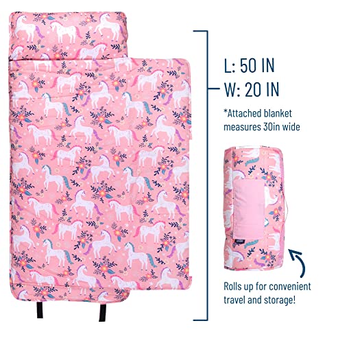 Wildkin Original Nap Mat With Reusable Pillow For Boys And Girls, Perfect For Elementary Sleeping Mat, Features Hook And Loop Fastener, Soft Cotton Blend Materials Nap Mat For Kids (Magical Unicorns) #TOP4