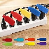 16 Pack Self Locking Writable Cable Ties Reusable Nylon Wire Straps with Color Coded System for Home Office Electronics TV Computer Cord Management