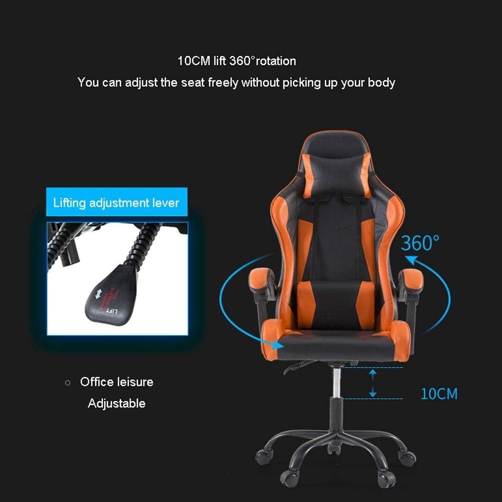 Chairs,Racing Gaming Chair,Zero Gravity Chair,Ergonomic Thick Padding Footrest Neck Back Pillow,Home Office 5 Wheels Swivel Chair/Black and White