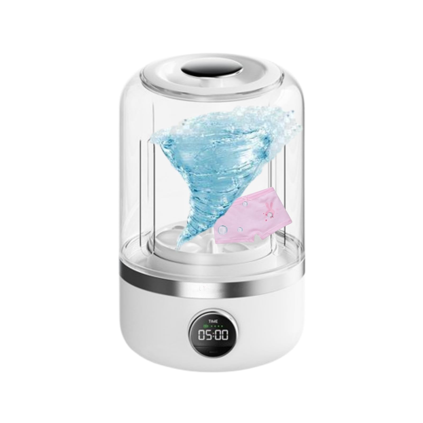 Petite machine à laver les sous-vêtements, portable, sans fil et silencieuse, idéale pour les voyages, les appartements, le camping et les dortoirs (rechargeable par USB)