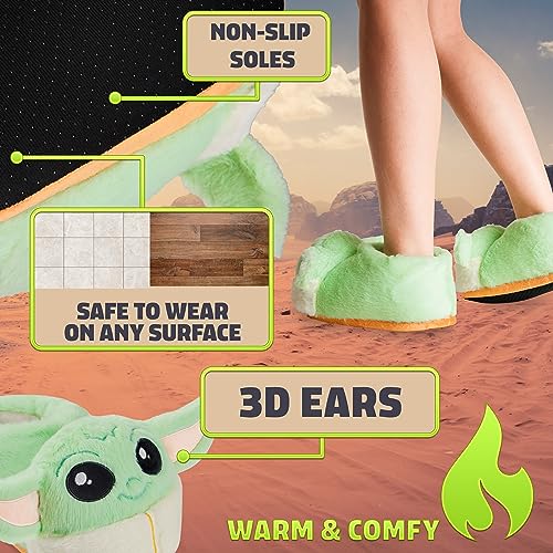 Image of Disney Stitch 3D Plush Slippers for Women Teens Eeyore Baby Yoda Soft Cozy Fleece Non Slip House Shoes Gifts for Women