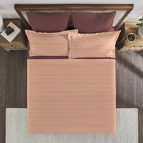 Image of myTrident Shades of Comfort King Bedsheet Sets,180 TC, 100% Cotton bedsheet for Double Bed, Livia