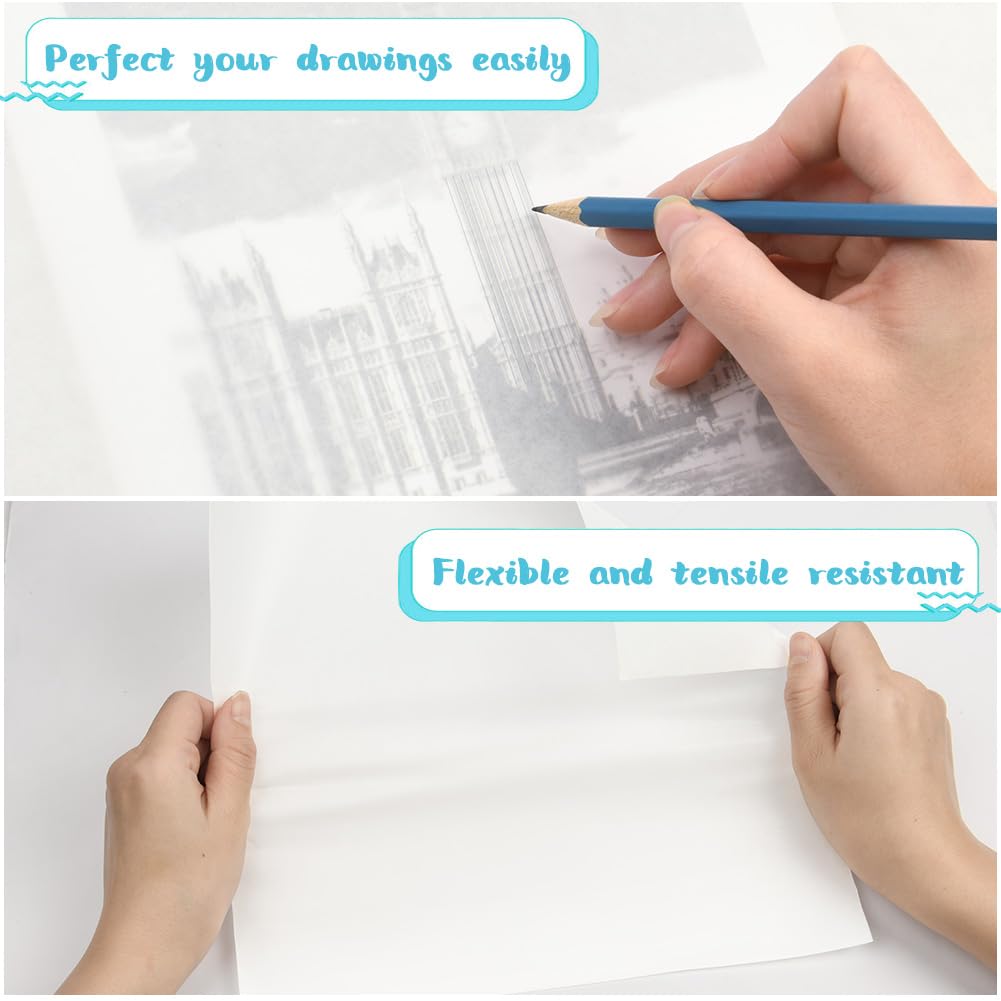 AYESY Rol Traceerpapier, Schets- En Traceerpapier, Witte Traceerpapierrol Voor Technisch Tekenen, Schetsen, Scrapbooking, Verpakking, Naaipatroon En Ambachten - 30 cm x 200 cm