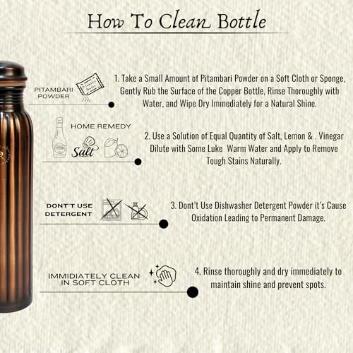 Image of Pure Copper Water Bottle - 1L Hand Made | Antique Rope Design With Leak-Proof Lid | Ayurvedic Copper For Health Benefits | Non-Toxic Metal Made | Everyday Healthy Drinkware