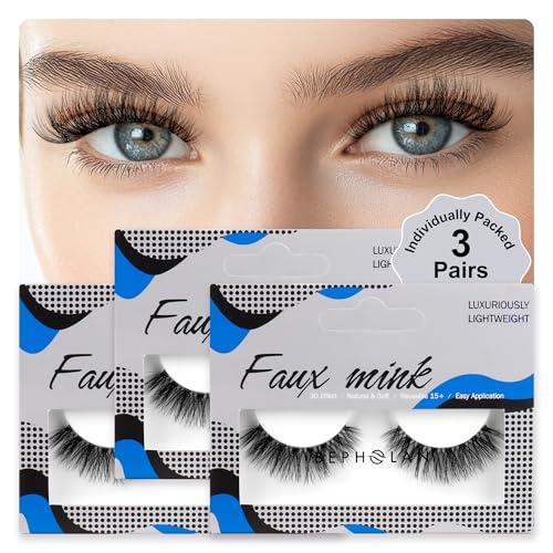 Eyelashes Natural Look False Lashes - Bepholan Fake Eyelashes 5D Super Fluffy False Eyelashes Black...