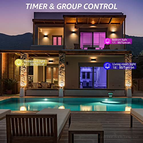 Leonlite Indoor & Outdoor Smart Wifi Led Wall Sconce,100-265V 1264Lm Rgbcw Color Changing Porch Light,Compatible With Alexa Google Siri,Remote Control Included,No Hub Required,Aluminum,Ip65 Waterproof #TOP5