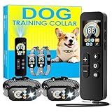 Dog Shock Collar for 2 Dogs (10-120Lbs), 4200FT Remote Training Collar with Light for Night Walks, 3 Training Modes, IP67 Waterproof Rechargeable E-Collar with Exclusive Shock Lock