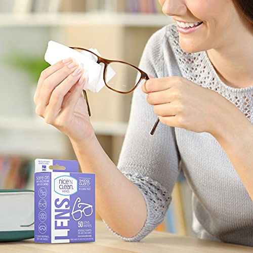 Nice 'N Clean Smudgeguard Lens Cleaning Wipes (600 Total Wipes) | Pre-Moistened Individually Wrapped Wipes | Non-Scratching & Non-Streaking | Safe For Eyeglasses, Goggles, & Camera Lens #TOP7