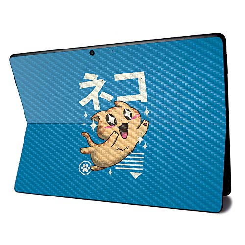 Image of MightySkins Carbon Fiber Skin for Microsoft Surface Pro X - Feline Kawaii | Textured Carbon Fiber Finish | Easy to Apply, Remove, and Change Styles | Made in The USA