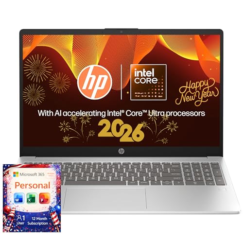 HP 15.6' Laptop with Microsoft 365-1.1TB Storage - 8GB Memory - Intel Inside | Anti-Glare Display, 128GB SSD and 1TB Cloud Storage, 4-Cores CPU, Fast Charge and 12hrs Battery, no Mouse