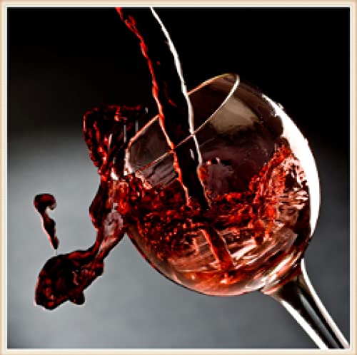 Affiche cuisine toile vin rouge 40x40cm pour mur vide sans vie