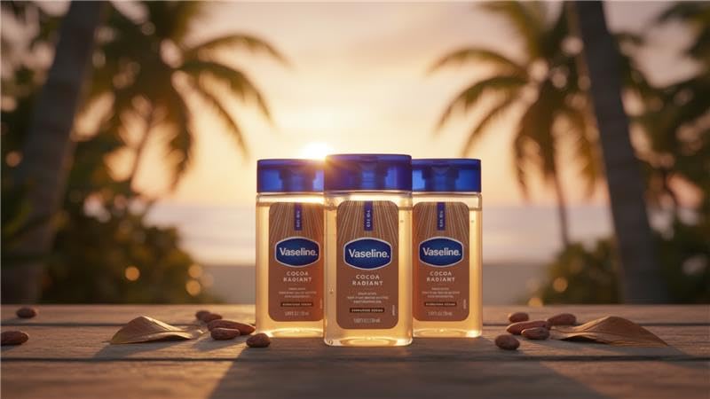 Vaseline Cocoa Radiant Replenishing Oil Gel with Pure Cocoa Butter, Travel Size, 1.69 fl oz, 3 Pack - Image 2