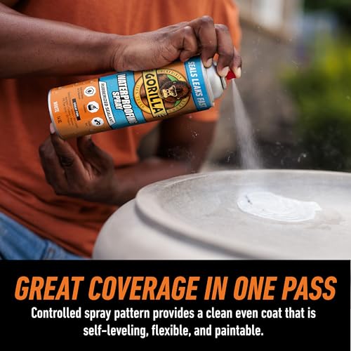 Gorilla Waterproof Patch & Seal Rubberized Sealant Spray, White, 14 Ounce (Pack of 1) - Seals Out Water, Air, and Moisture - Thumbnail 4