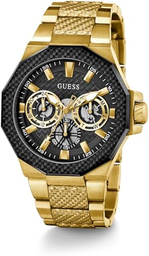 Miniatura 5 de GUESS Reloj multifunción texturizado dorado y negro, Oro, Classic