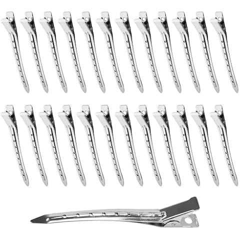 25 Pcs Silver Duck Bill Hair Clips Cover