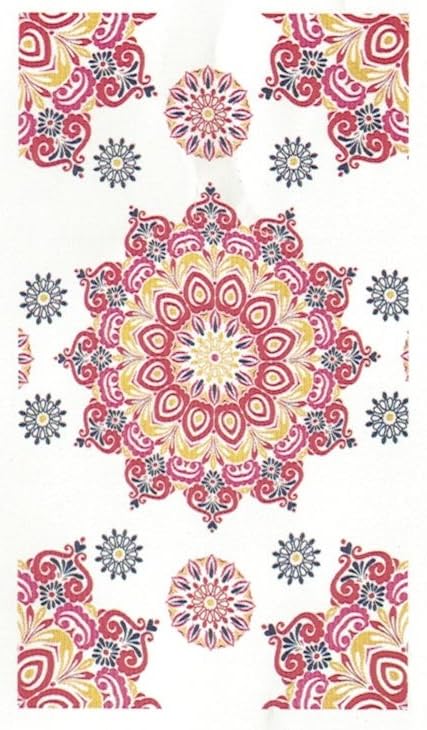 Genérico Pareo Grande Playa Piscina Estampado Mandala Toalla Verano Ligero 100% algodón 100x180cm. (Amarillo-Azul)