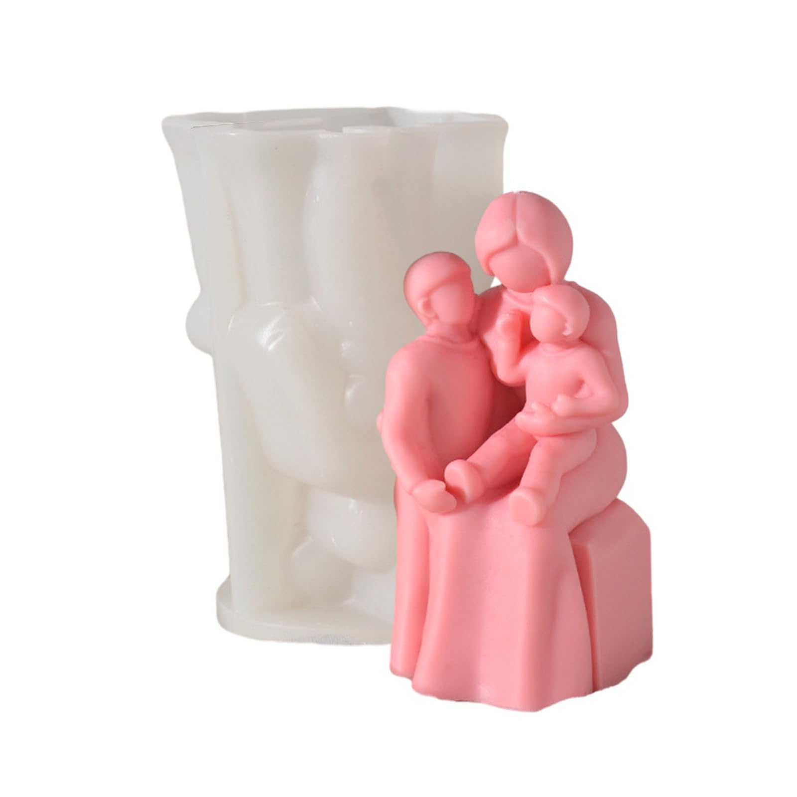 Stampi a coppia, in silicone epossidico, per fondente, cioccolato, caramelle, madre e figlio, coppia in resina per decorazione domestica