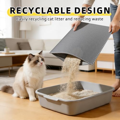 Cat Litter Mat,15"X24", Waterproof, Easy to Clean (Grey-1Pack) - Image 5