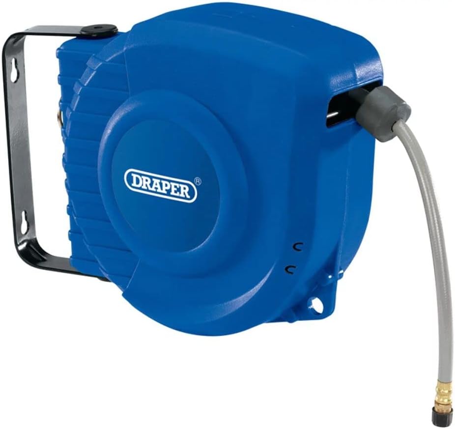 Draper 15047 Retractable Air Hose Reel, 31.8cm x 16.6cm x 27.4cm, Blue