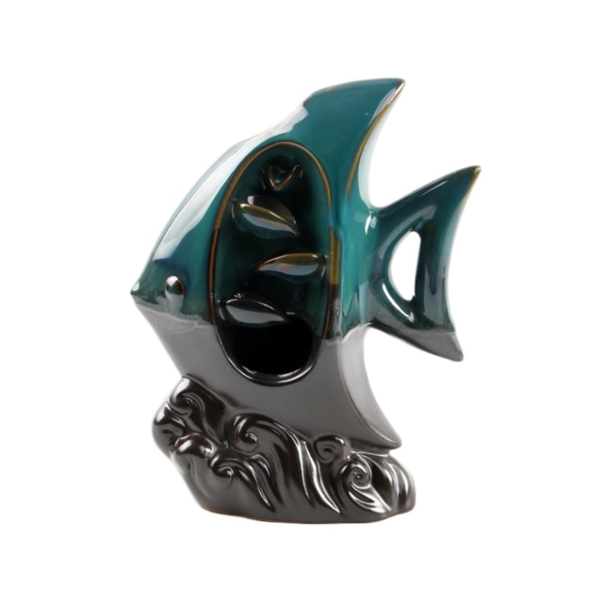 Incense Holder,Creative Backflow Ceramic Incense Burner Home Creative Decoration Ornaments Elegant(Blue)