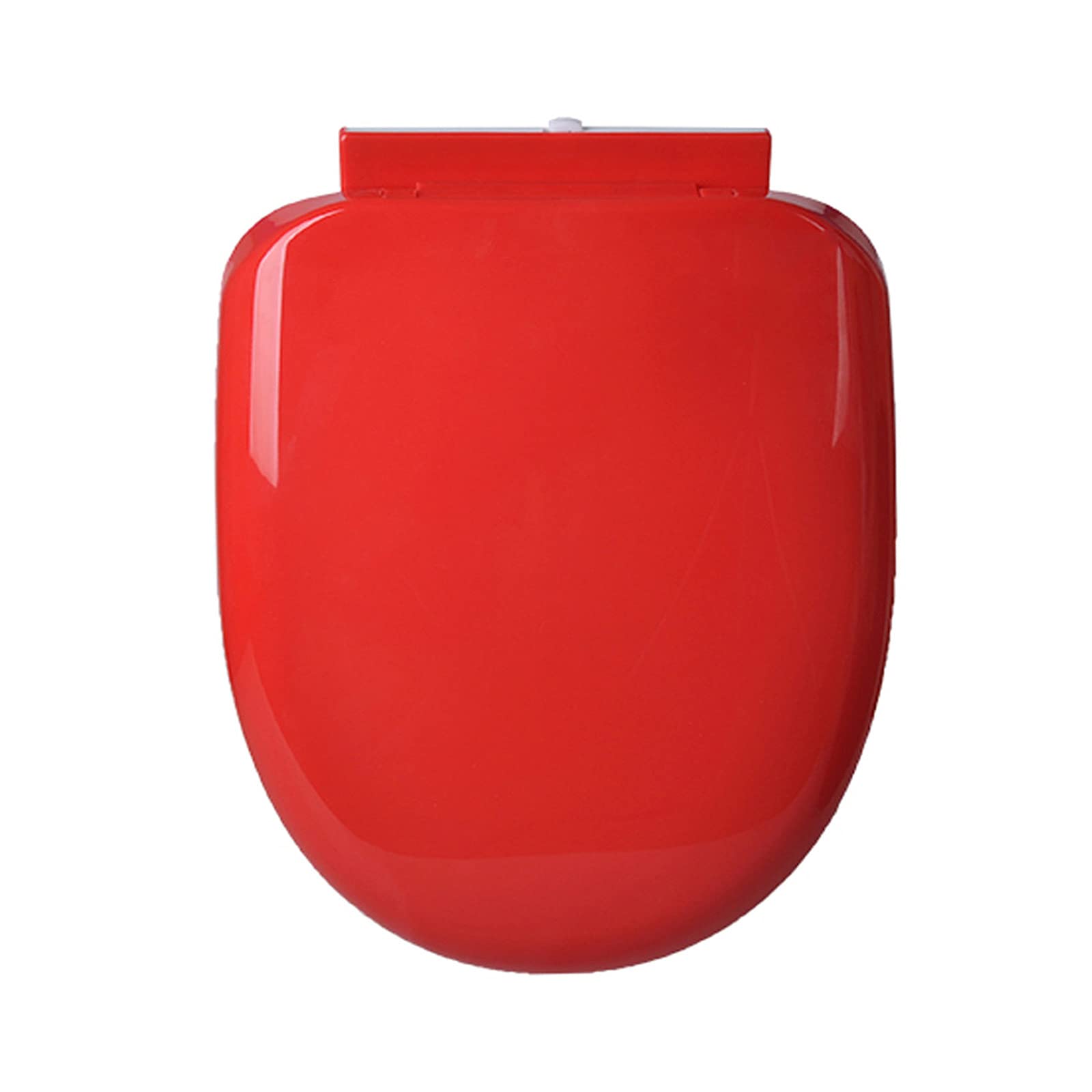Abattant de toilette ovale à fermeture lente, montage par le haut, en plastique multicolore, distance entre les trous: 11-17cm(Red)