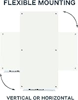 Vista 43 de J&J worldwide Glass Whiteboard Yearly Calendar - 35" X 47" Large Wall Whitrboard - White Board Dry Erase Planner for Wall Home, School, Office