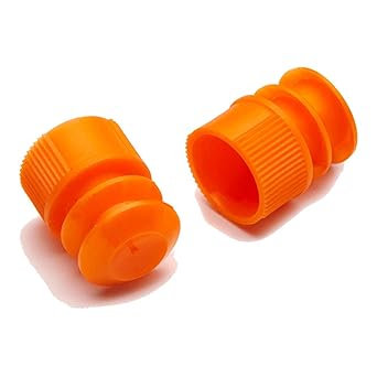 Labcon 3302-803-000 Polyethylene Plug-Type Cap for 13mmx100mm and 12mmx75mm Tubes, Orange (Case of 3000)
