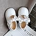 Toddler Girls Mary Jane Dress Shoes Ballet Flat𝘀 Slip-On Bowknot Wedding Par𝘁y Size Five Toddler Boy Shoes (White, 4.5 Toddler)