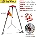 Confined Space Tripod Kit Adjustable Rescue Self Locking Hand Winch with Safety Belt and 1200 1800 2600 LBS Winch, Emergency Rescue, Heavy Duty Aluminum All