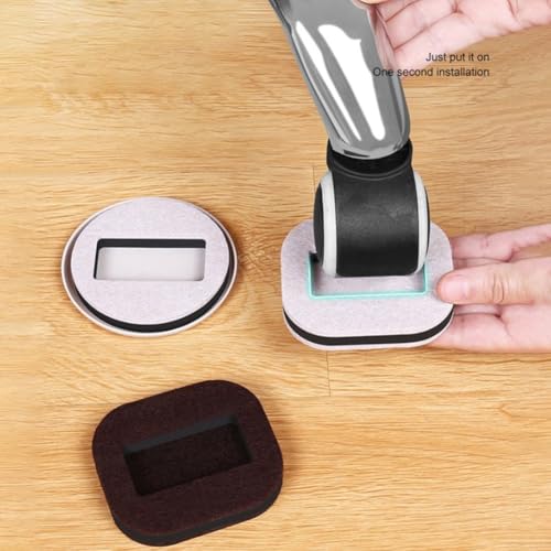 Paquete de 5 protectores de patas de piel, fundas silenciosas para ruedas de sillas para azulejos de madera dura y suelos de madera, fundas de fieltro resistentes a los arañazos con agarre