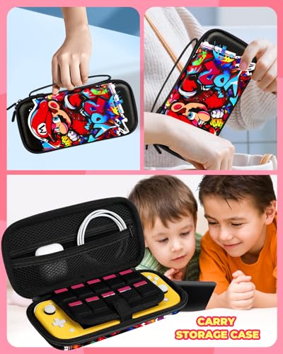 Koecya Carrying Case for Nintendo Switch Lite 2019 Travel Carry Cases for Teen Girls Kids Boys Cute Cartoon Design Aesthetic Portable Hard Shell Covers Pouch Storage Bag for Nintendo Accessories - Image 5
