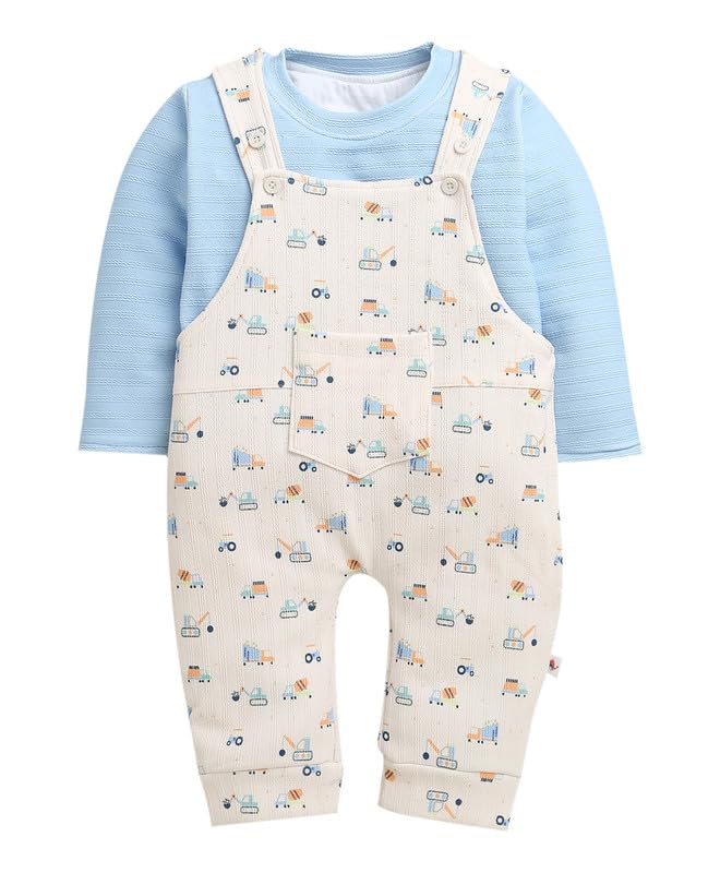 BUMZEE Chłopięcy regularny krój pełne rękawy okrągły dekolt Poly Blend Romper