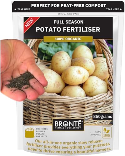 Bronte Heritage 850g Full Season Potato Fertiliser - 100% Organic & Slow Release Formula. Promotes Healthier Stronger Roots & Larger Tubers. Full Season Nutrient Supply. Resealable Pack with Guide