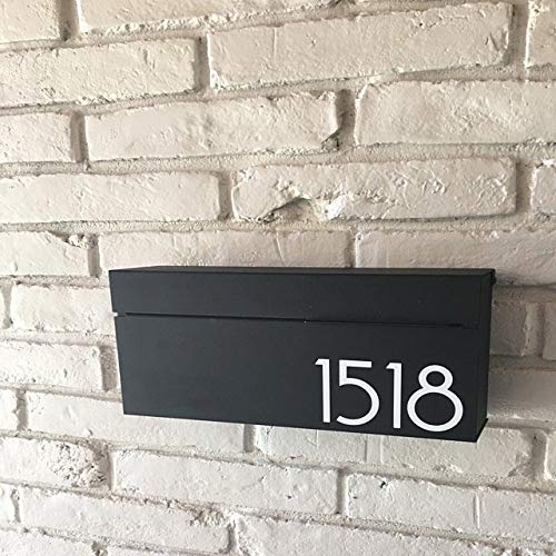 Vsons Modern Design Mailbox With Personalized Numbers, Black Powder Coated, Wall-Mount Mailbox Vsons Design Louis B #TOP7