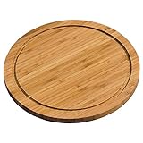 KESPER 58442 Fleischteller Ø 25 cm aus FSC®-zertifiziertem Bambus/Vesperteller/Pizzateller/Holzteller/Schneidebrett