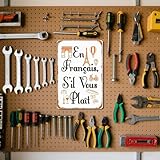 En Francais S'il Vous Plait French Teacher Foreign Language Metal Signs Vintage Man Cave Farm Garage Bar Wall Art Dining Room Gift 8x12inch