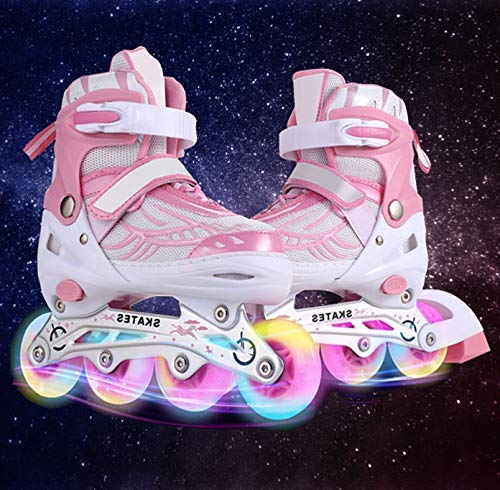 Hesyovy Leucht PU Räder Inline-Skates für Kinder, größenverstellbar von 31 bis 42, ideal für Anfänger, komfortable Rollschuhe, Inliner für Mädchen und Jungen Cover