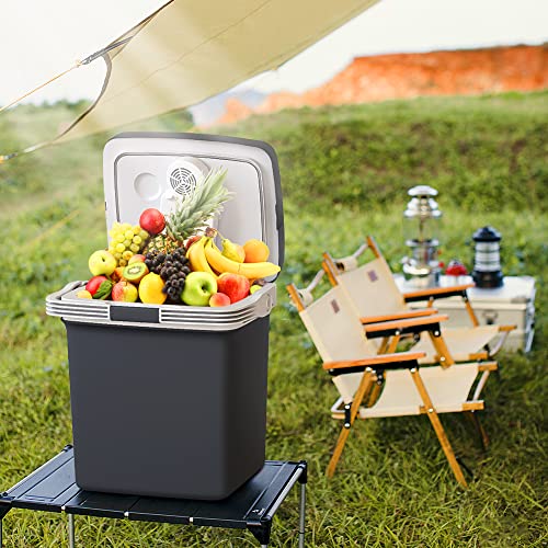 Image of TREFAN Electric Cooler & Warmer28QT /26L, Portable Car Fridge (48℉~139℉), Car Cooler Plug in, Electric Car Coolers for Vehicles AC /DC,12V Refrigerator for Car, Travel, Camping,Truck