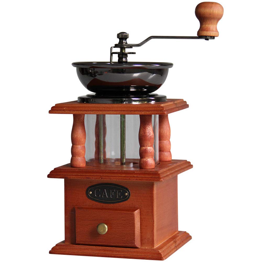 Moulin à café manuel avec noyau d'acier de fonte et broyeur en bois massif pour la maison