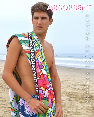 Eccosophy Bundle: 2 Large 71X35 Inch Microfiber Beach Towels With Travel Pouch. Designed To Keep You Sand Free And Comfortable. #TOP1