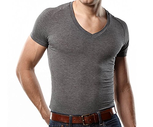 Mr. Davis Bamboo Viscose Tailored V Neck Stylish Men's Undershirt Variety 4 Pack4