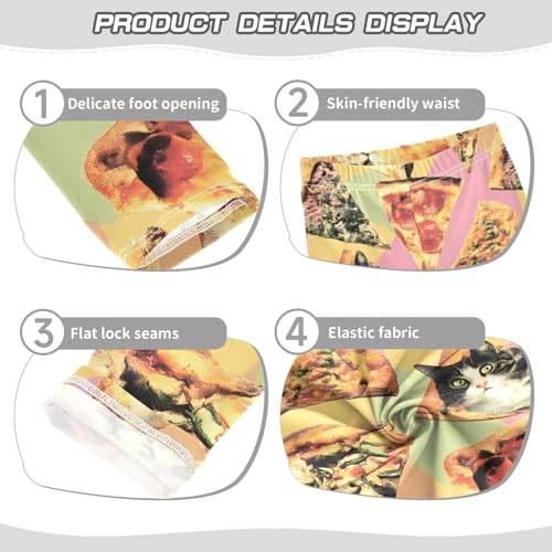 Pizza Cats Girls Leggings Soft Stretch Workout Yoga Dance Pants for Kids Casual Tights3