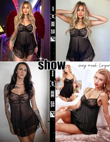 Avidlove Lace Babydoll Lingerie Sexy Mini Chemise Mesh Wedding Nightie Bridal Nightdress2