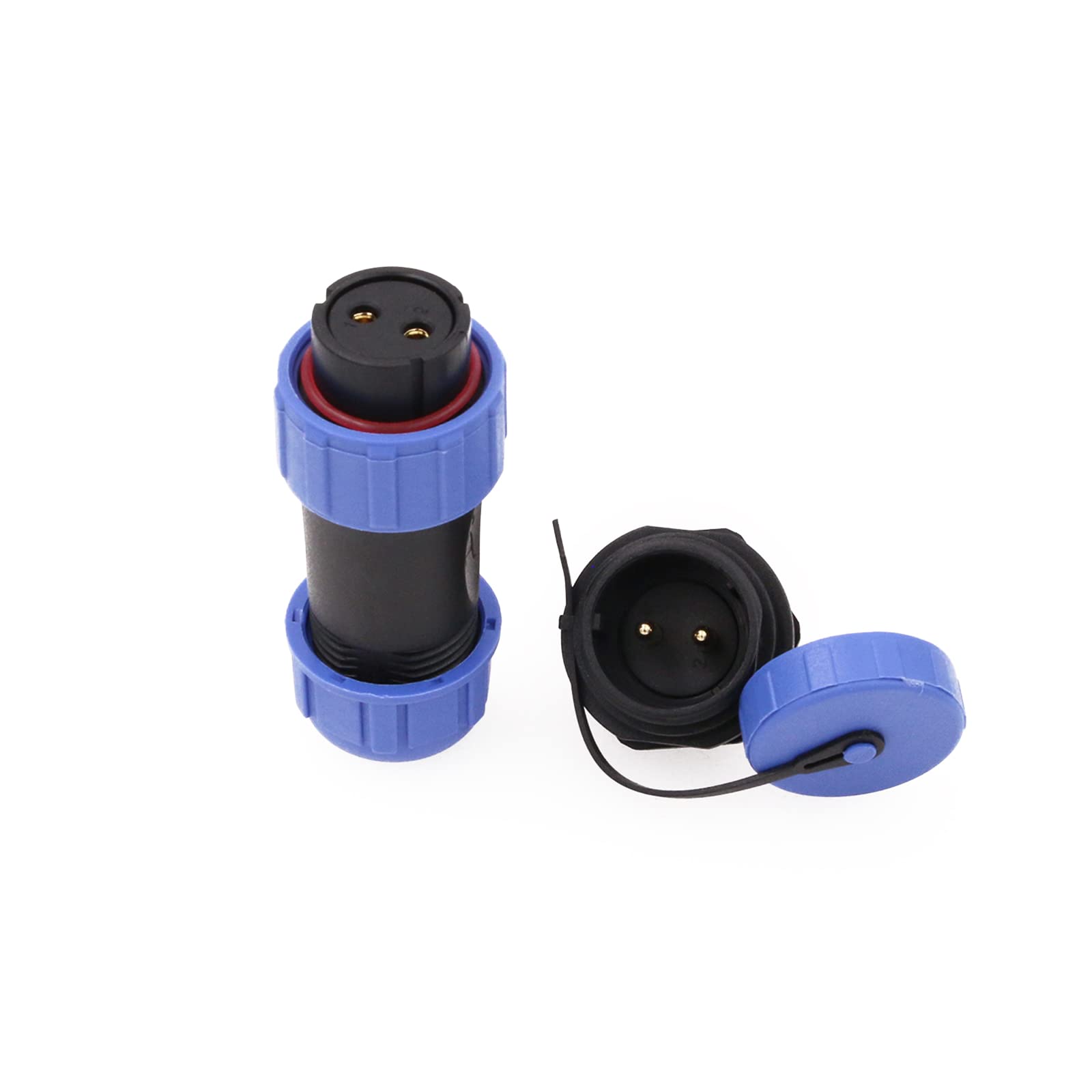 Connecteur Aviation Étanche 2 Broches 5A - IP68 Mâle/Femelle Pour Câbles Électriques