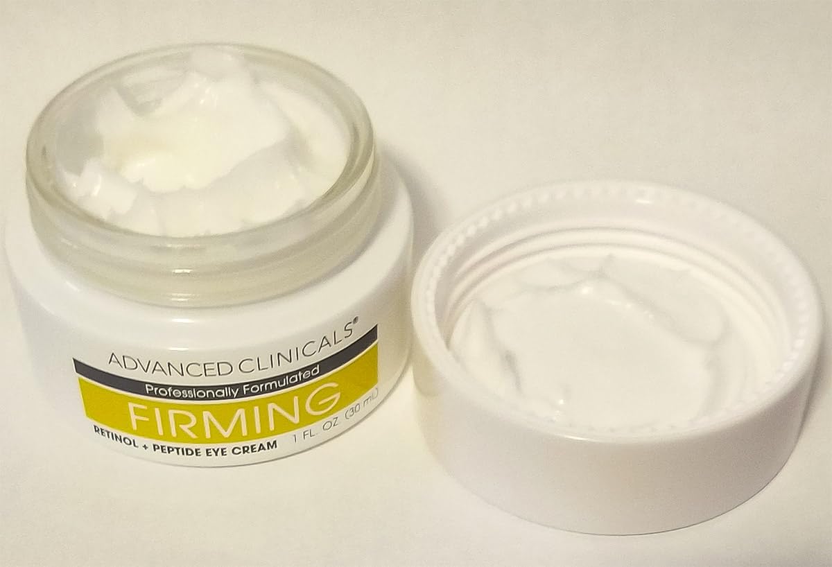 Advanced Clinicals Advanced Retinol Eye Balm + Peptides Face Moisturizer Cream | Visible Anti Aging Under Eyes Cream Improves Appearance Of Wrinkles, Fine Lines, Puffiness, & Dark Circles, 1 Fl Oz